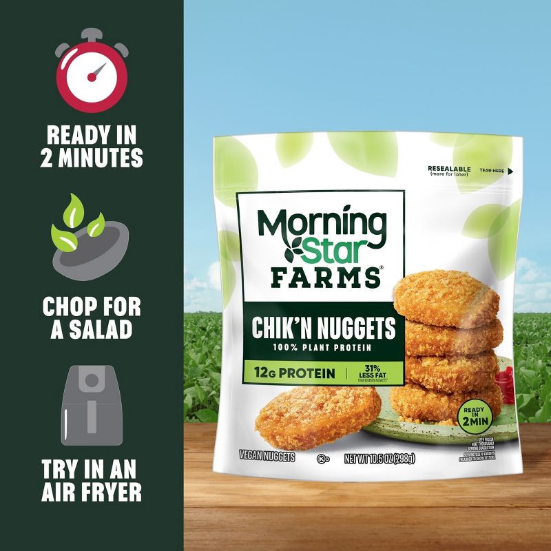 slide 5 of 8, MorningStar Farms Frozen Plant Based Chik'n Nuggets Original - 10.5oz, 10.5 oz