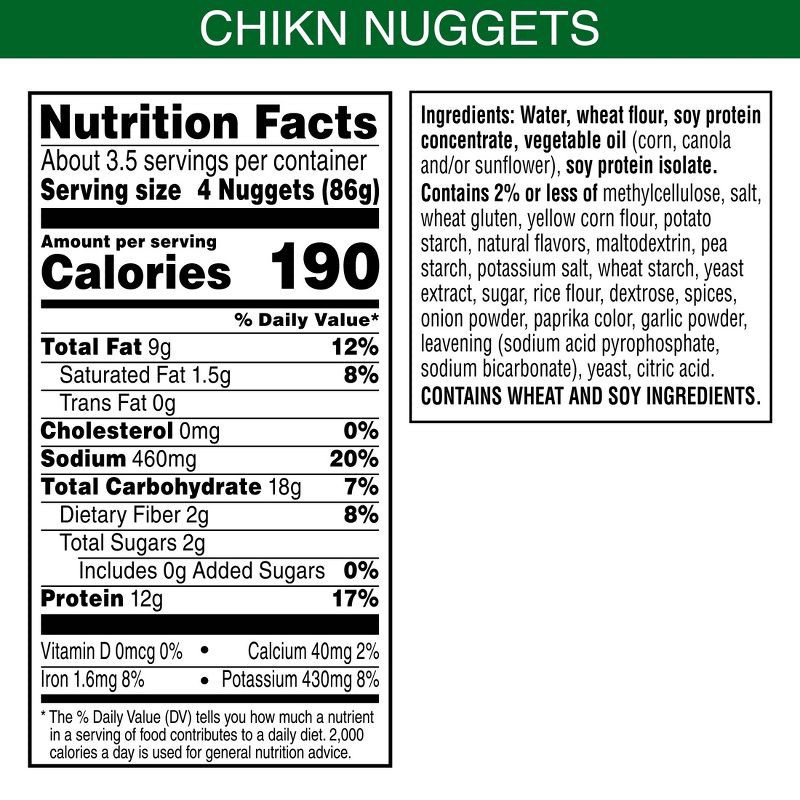 slide 7 of 8, MorningStar Farms Frozen Plant Based Chik'n Nuggets Original - 10.5oz, 10.5 oz
