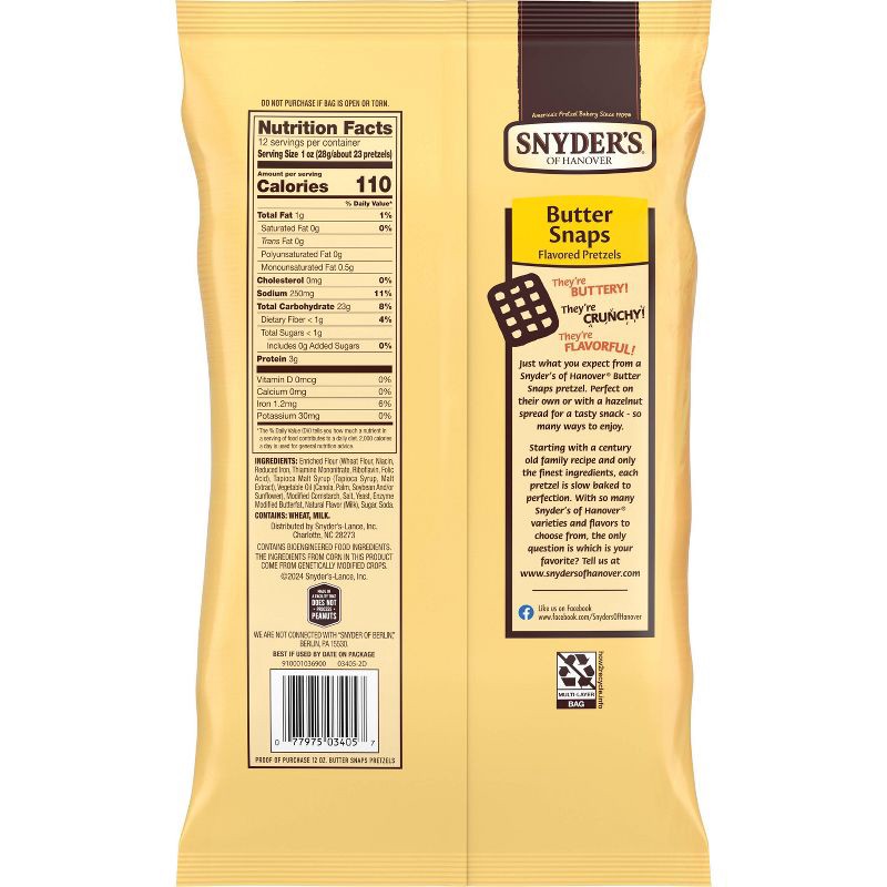 slide 3 of 9, Snyder's of Hanover Pretzels Butter Snaps - 12oz, 12 oz