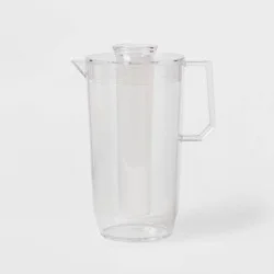 2.4L Plastic Pitcher - Room Essentials™: Clear Drink Server, Dishwasher-Safe, Cold Beverages, 9.5" Height