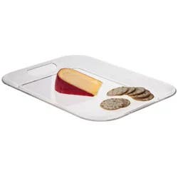 16" x 12" Plastic Serving Tray - Room Essentials™: Clear Rectangle, Dishwasher-Safe, Handles