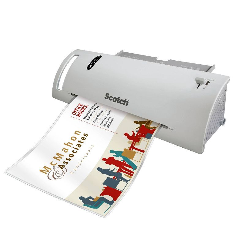 slide 12 of 12, Scotch TL902 Thermal Laminator, White, For Home, Office or School Supplies, 9 in., 1 Laminating Machine: Electric, 1 Year Warranty, 1 ct