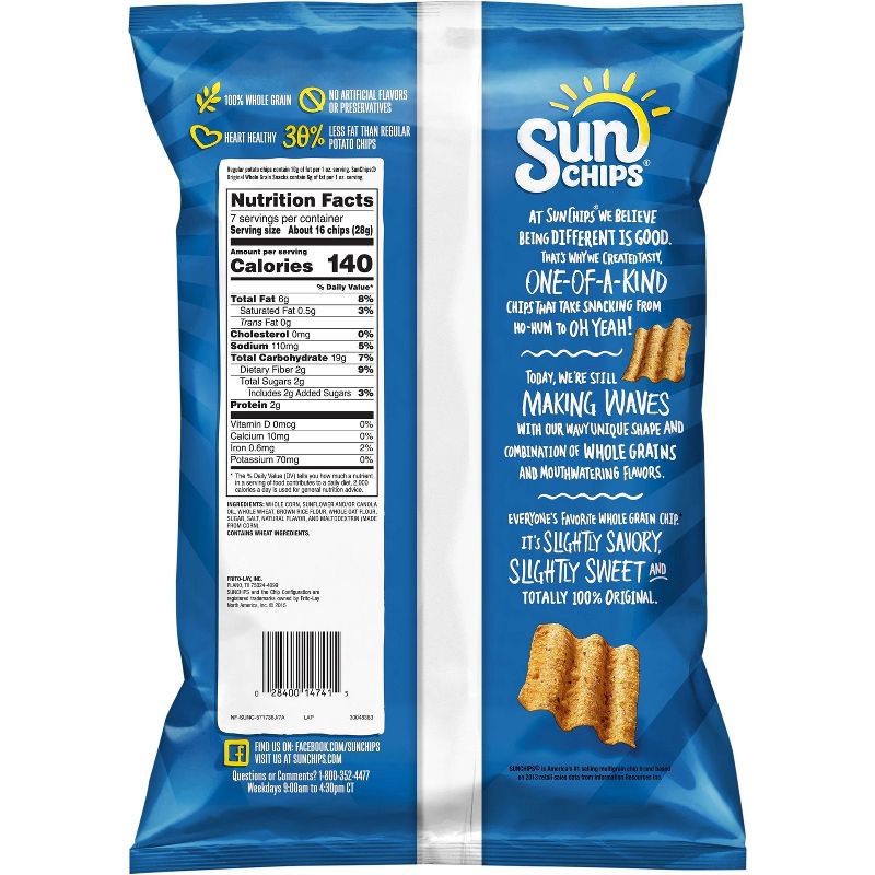 slide 2 of 5, SunChips Original Whole Grain Chips - 7oz, 7 oz