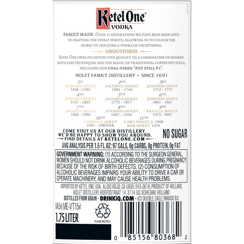 slide 8 of 10, Ketel One Vodka - 1.75L Bottle, 1.75 liter