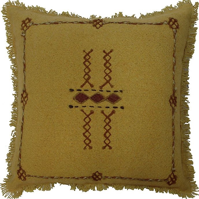 slide 1 of 1, Global Caravan Embroiderd Square Throw Pillow - Gold/Rust, 1 ct