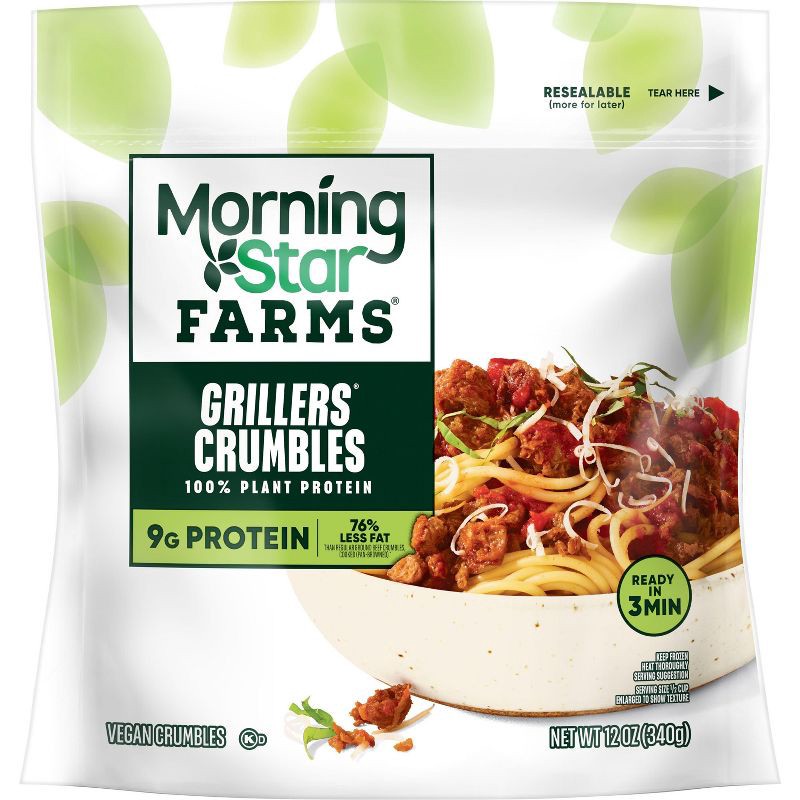 slide 2 of 7, Morningstar Farms Veggie Meal Starters Grillers Frozen Crumbles - 12oz, 12 oz