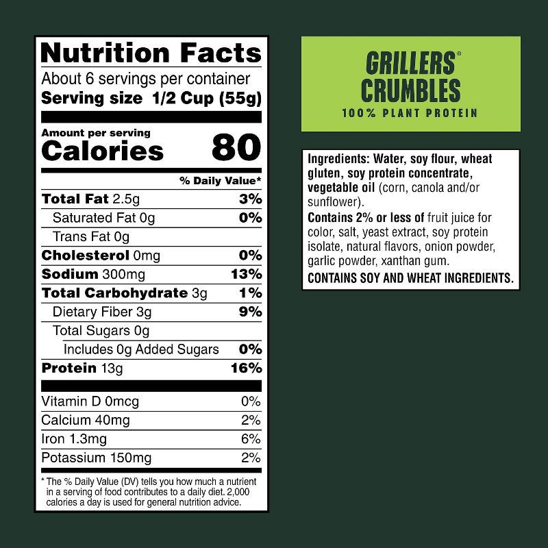 slide 3 of 6, MorningStar Farms Meal Starters Frozen Vegan Crumbles Grillers - 12oz, 12 oz