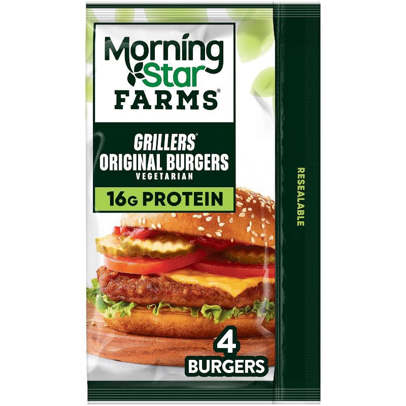 slide 1 of 8, MorningStar Farms Frozen Veggie Burgers Grillers Original - 9oz/4ct, 4 ct; 9 oz