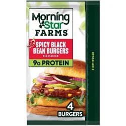 MorningStar Farms Veggie Frozen Burgers Spicy Black Bean - 9.5oz/4ct