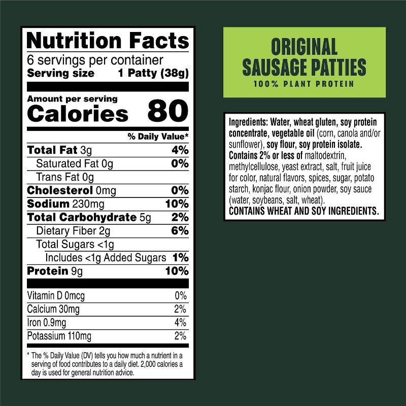 slide 3 of 7, MorningStar Farms Veggie Frozen Breakfast Plant Based Sausage Patties Original - 8oz/6ct, 6 ct; 8 oz