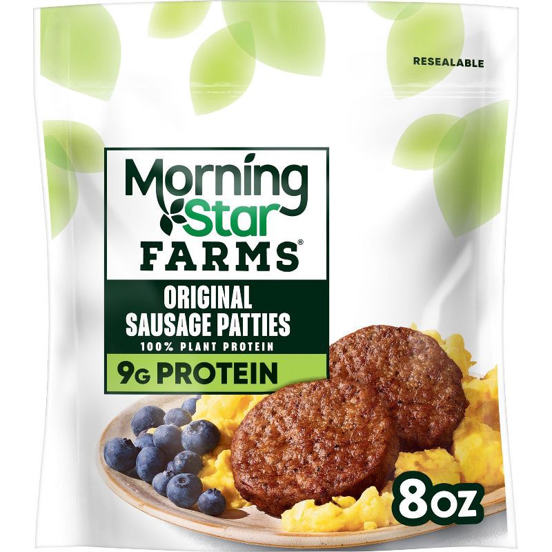 slide 1 of 7, MorningStar Farms Veggie Frozen Breakfast Plant Based Sausage Patties Original - 8oz/6ct, 6 ct; 8 oz