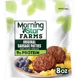 MorningStar Farms Veggie Frozen Breakfast Plant Based Sausage Patties Original - 8oz/6ct