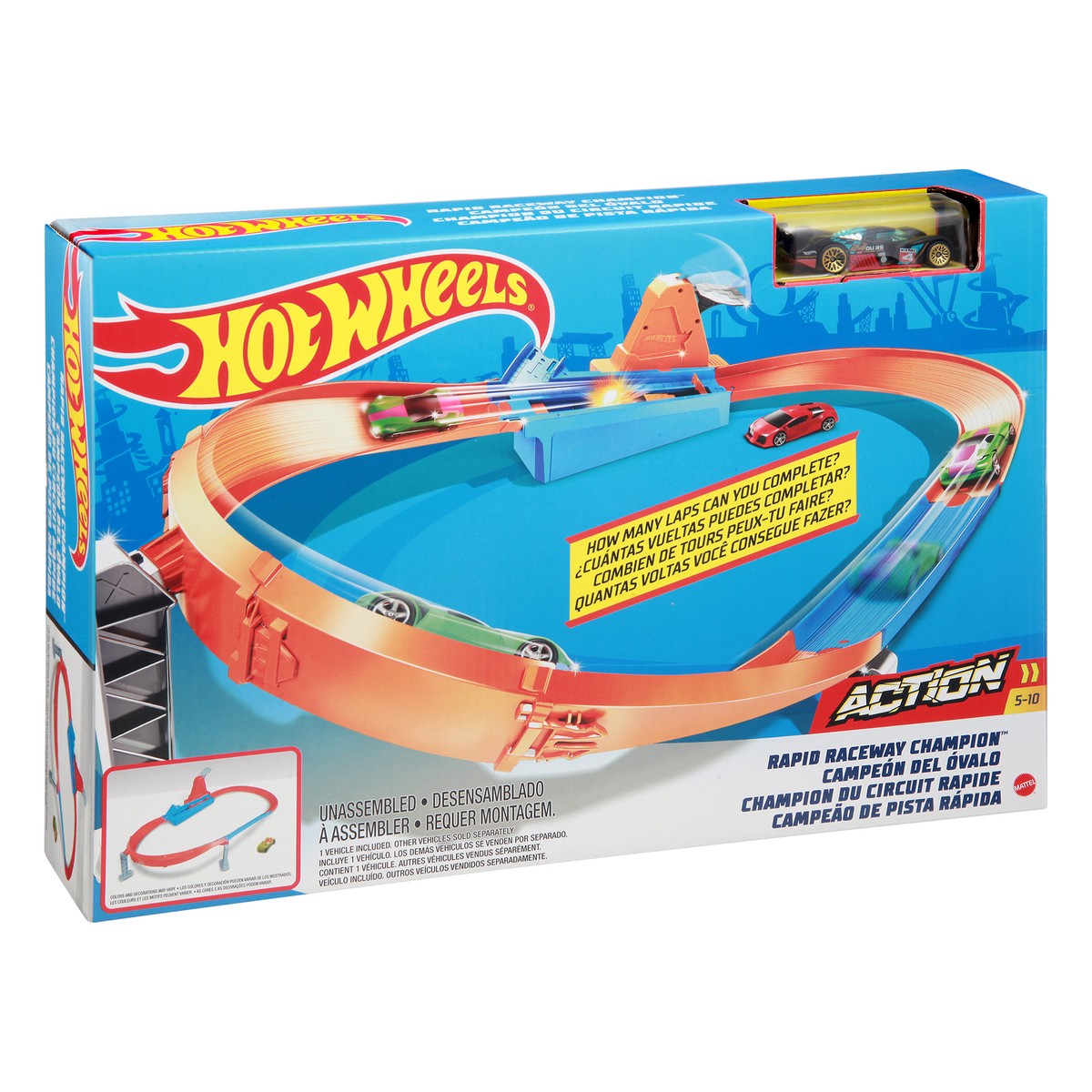 slide 6 of 9, Hot Wheels 5-10 Action Rapid Raceway Champion 1 ea, 1 ct