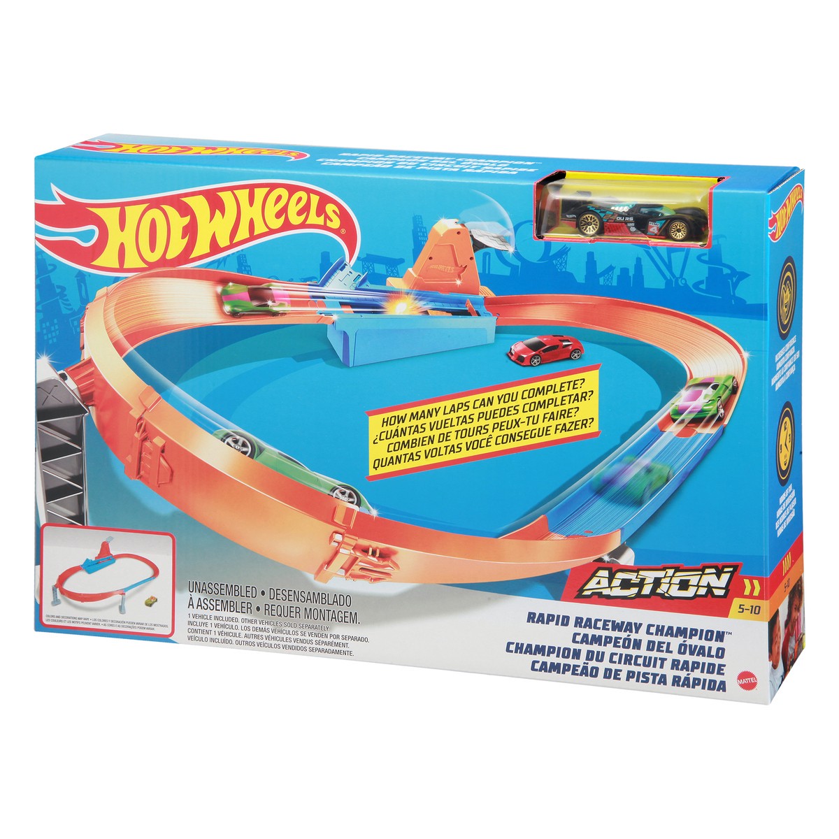 slide 7 of 9, Hot Wheels 5-10 Action Rapid Raceway Champion 1 ea, 1 ct