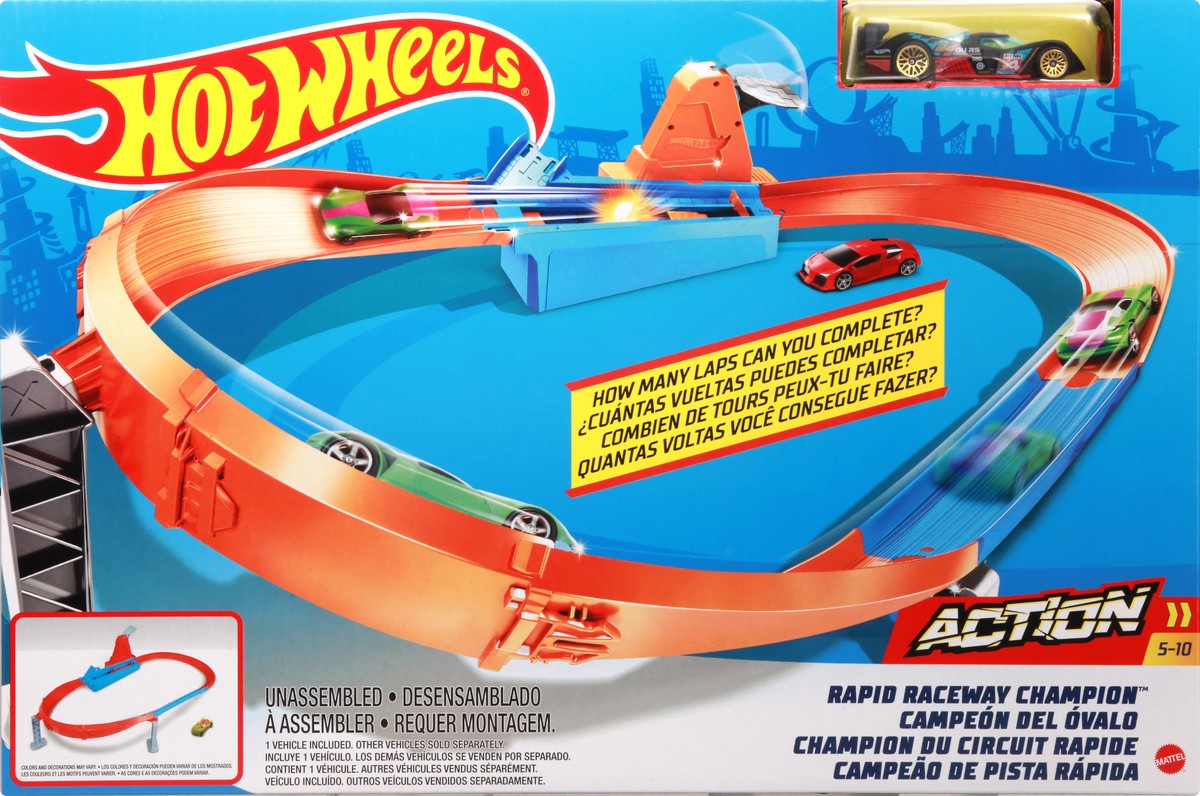 slide 1 of 9, Hot Wheels 5-10 Action Rapid Raceway Champion 1 ea, 1 ct