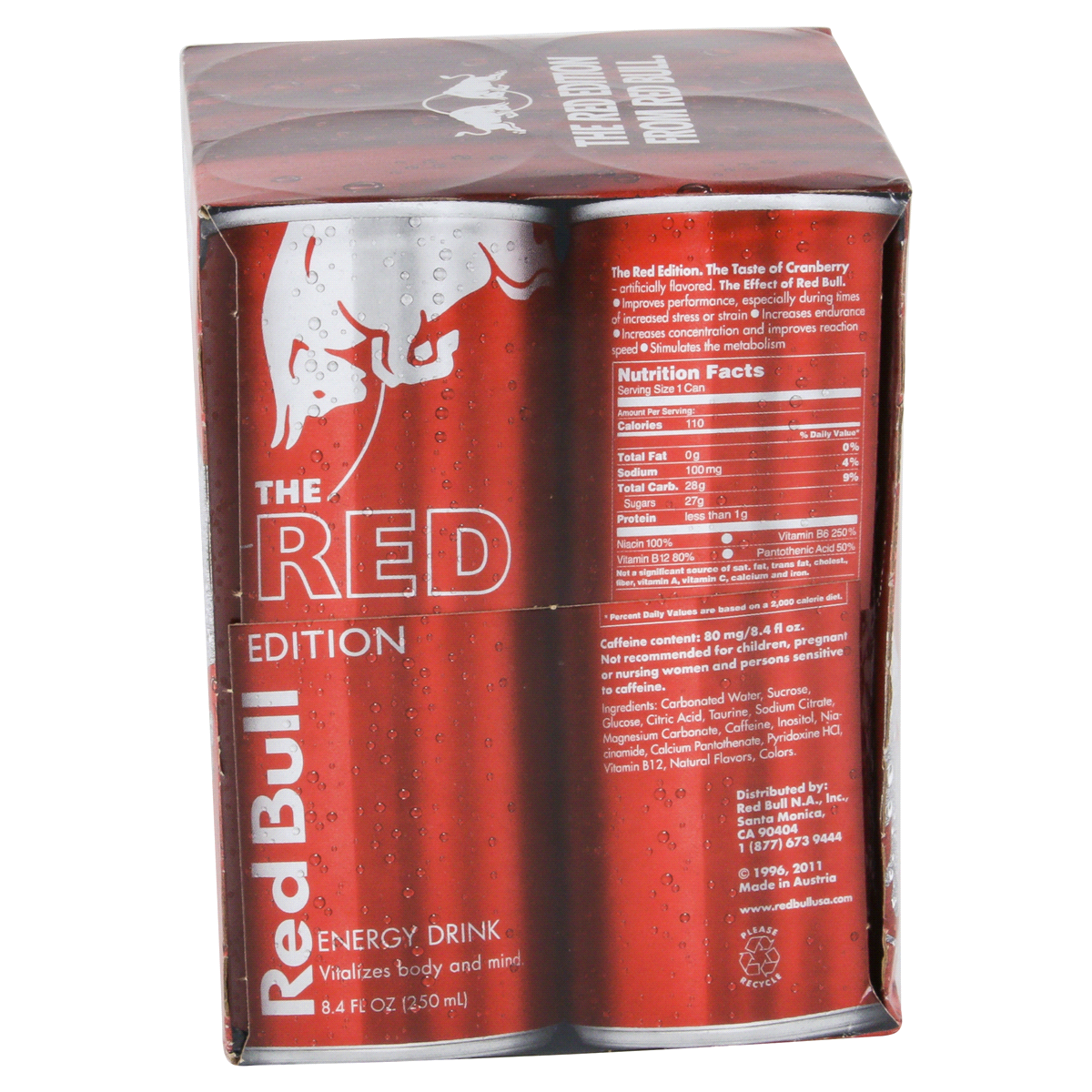 slide 8 of 8, Red Bull Red Edition Cranberry Energy Drink, 4 ct; 8.4 fl oz