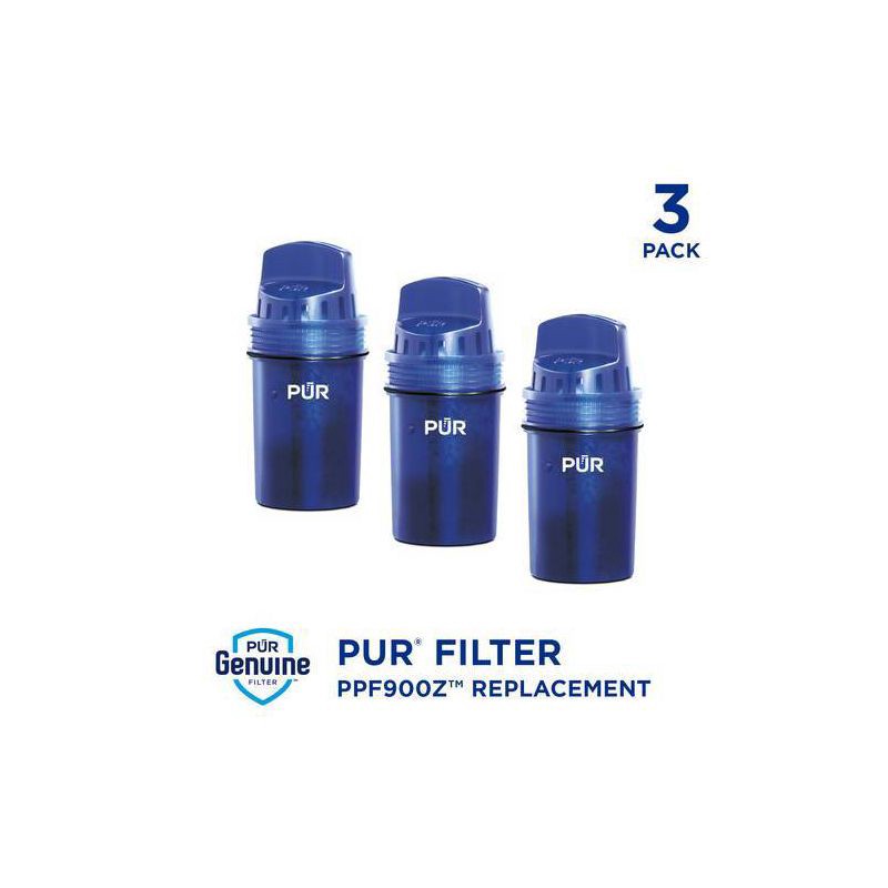 slide 2 of 12, PUR Filtration PUR Water Pitcher Replacement Filter - 3 Pack: Reduces Odors, Filters Chlorine & Mercury, 40 Gallon Life, Blue, 3 ct, 40 gal