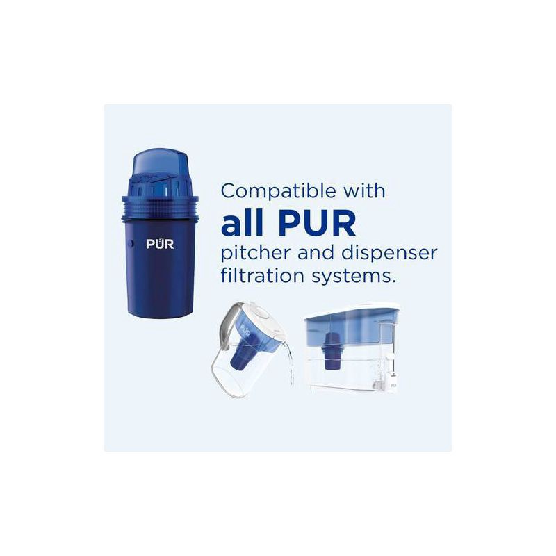 slide 4 of 12, PUR Filtration PUR Water Pitcher Replacement Filter - 3 Pack: Reduces Odors, Filters Chlorine & Mercury, 40 Gallon Life, Blue, 3 ct, 40 gal