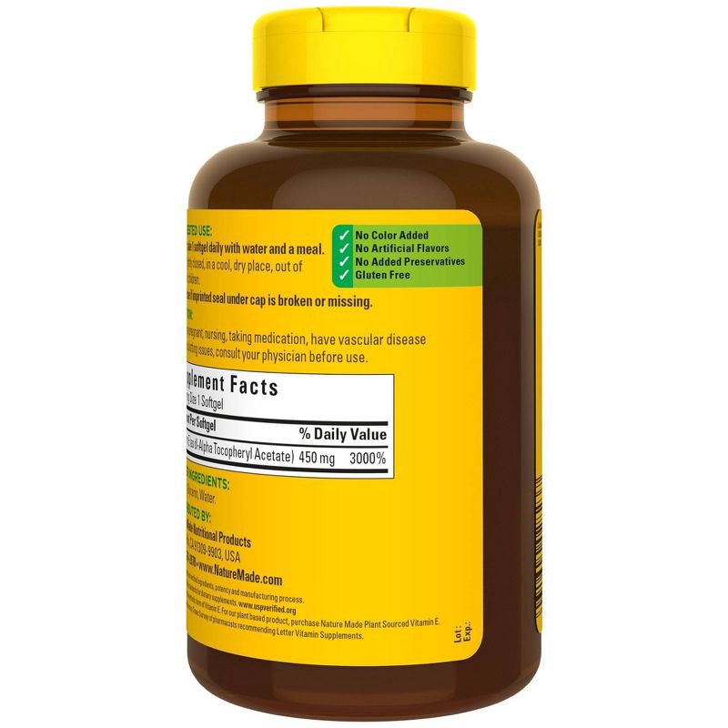 slide 3 of 5, Nature Made Vitamin E 1000 IU (450 mg) dl-Alpha Softgels - 120ct, 120 ct; 450 mg