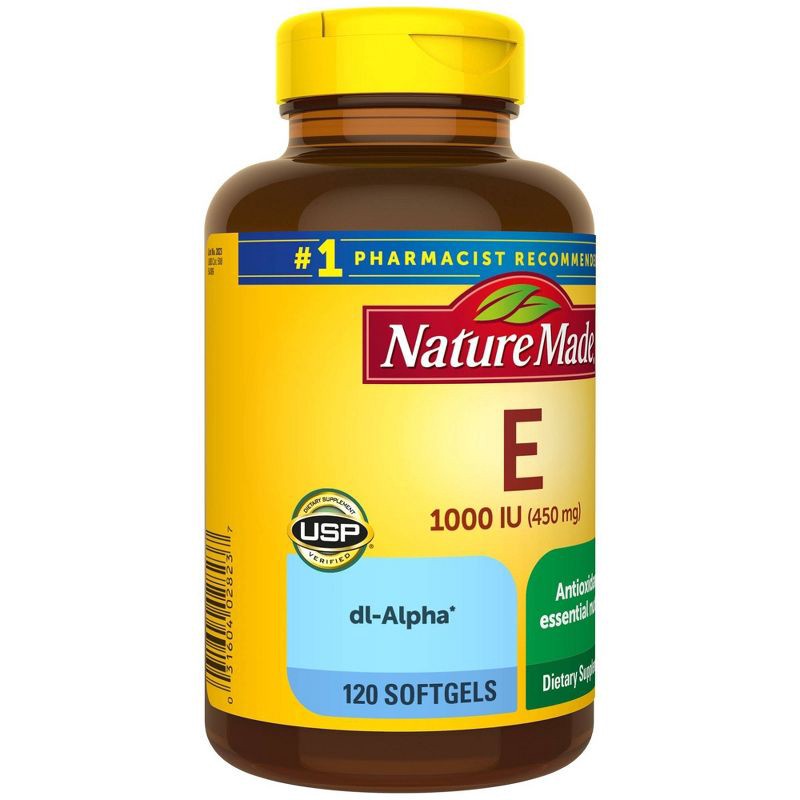 slide 4 of 5, Nature Made Vitamin E 1000 IU (450 mg) dl-Alpha Softgels - 120ct, 120 ct; 450 mg