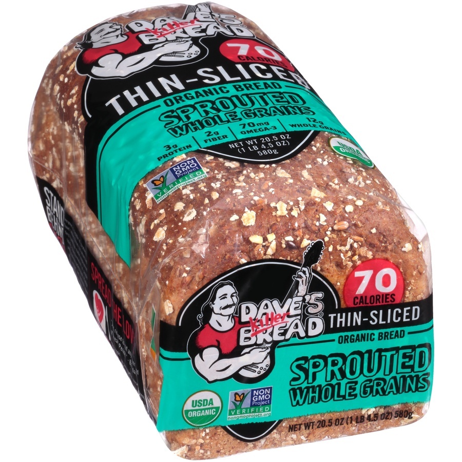 slide 2 of 8, Dave's Killer Bread Thin-Sliced Organic Sprouted Whole Grains, 20.5 oz