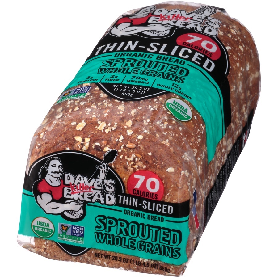 slide 3 of 8, Dave's Killer Bread Thin-Sliced Organic Sprouted Whole Grains, 20.5 oz
