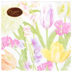 Caspari Spring Flower Show Lunch Paper Napkins, 20 Count