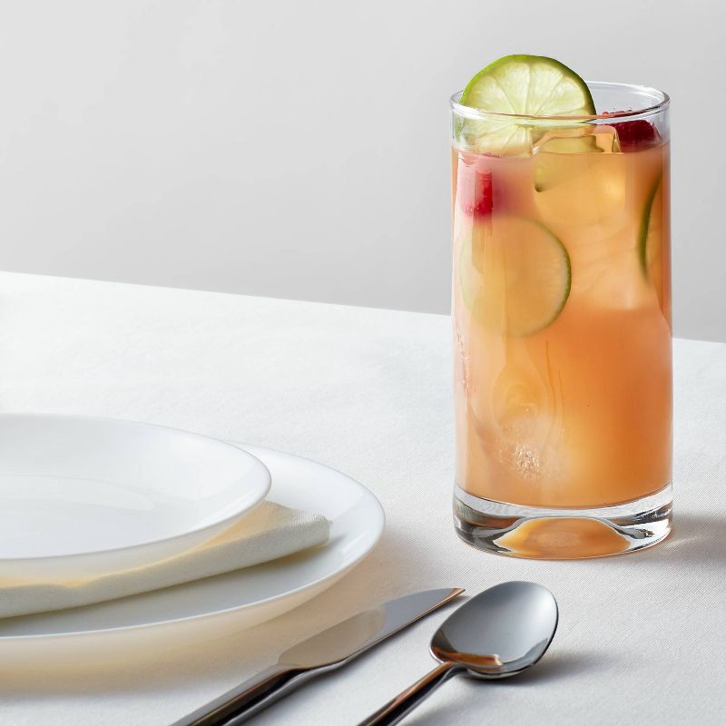 slide 2 of 3, 16.8 fl oz 4pk Glass Telford Tall Tumblers - Threshold™: Dishwasher-Safe Blown Glass Drinkware for Cold Beverages, 16.8 fl oz, 4 ct