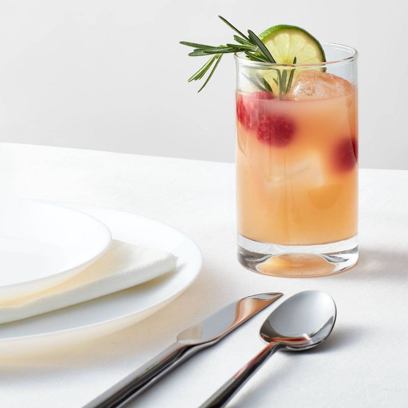 slide 2 of 3, 10 fl oz 4pk Glass Telford Tumblers - Threshold™: Contemporary Blown Glass Cups, Dishwasher-Safe Drinkware Set, 4 ct; 10 fl oz