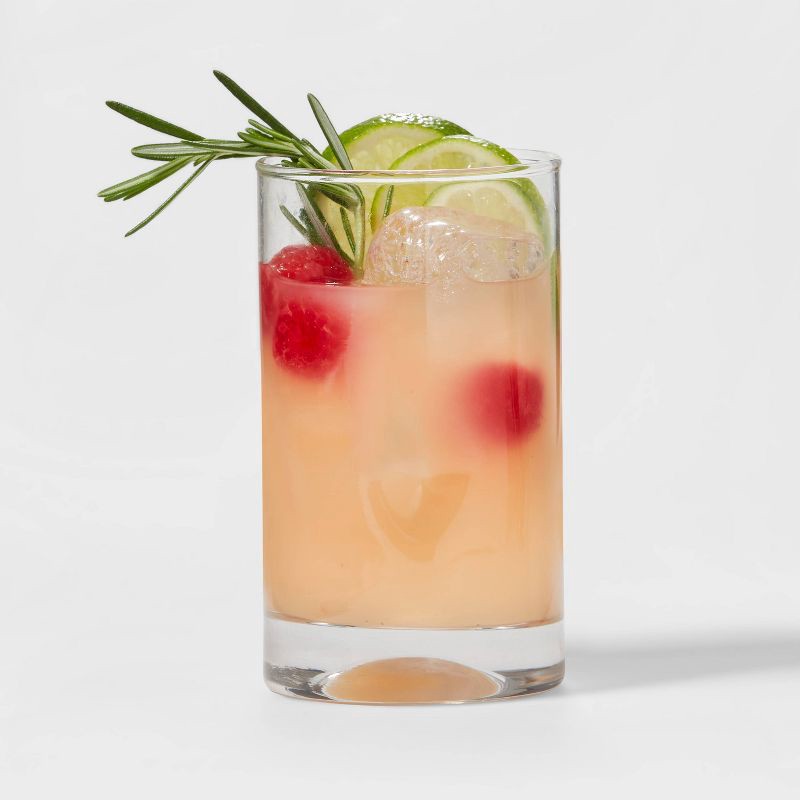 slide 3 of 3, 10 fl oz 4pk Glass Telford Tumblers - Threshold™: Contemporary Blown Glass Cups, Dishwasher-Safe Drinkware Set, 4 ct; 10 fl oz