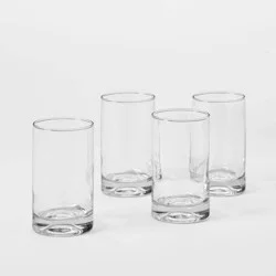 10 fl oz 4pk Glass Telford Tumblers - Threshold™: Contemporary Blown Glass Cups, Dishwasher-Safe Drinkware Set