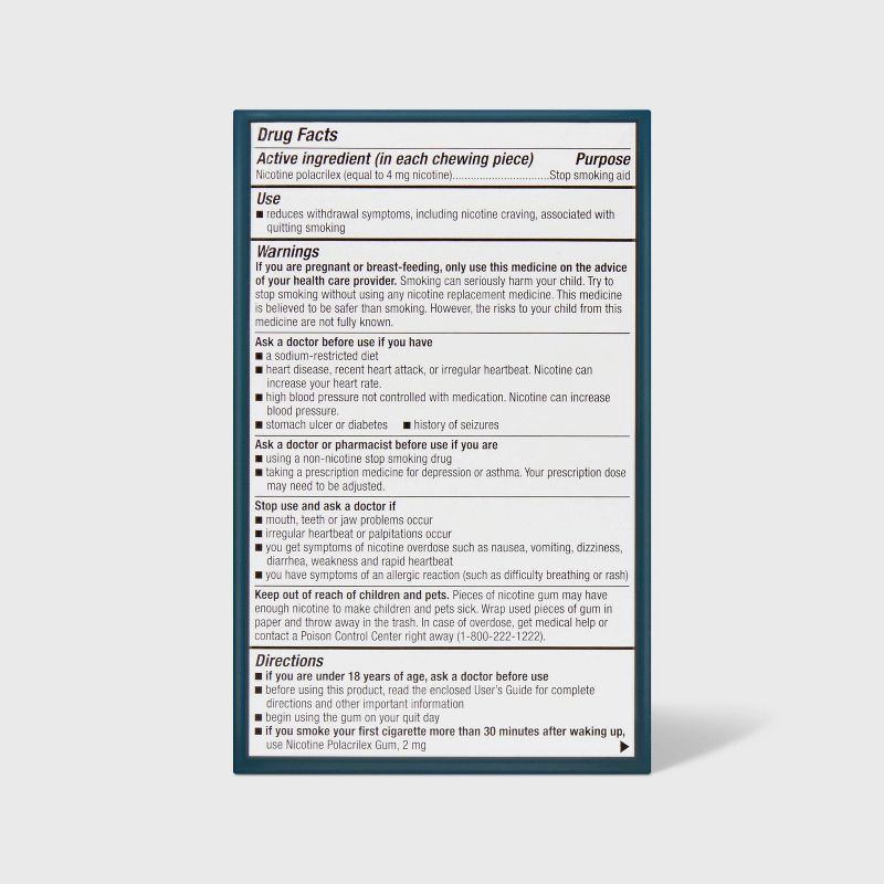 slide 3 of 3, 4mg Coated Nicotine Gum Stop Smoking Aid - Mint Freeze - 20ct - up&up™, 