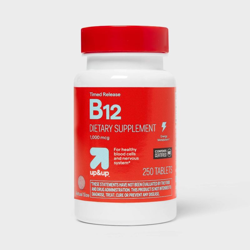 slide 1 of 5, Vitamin B12 Dietary Supplement Timed Release Tablets - 250ct - up&up™, 250 ct