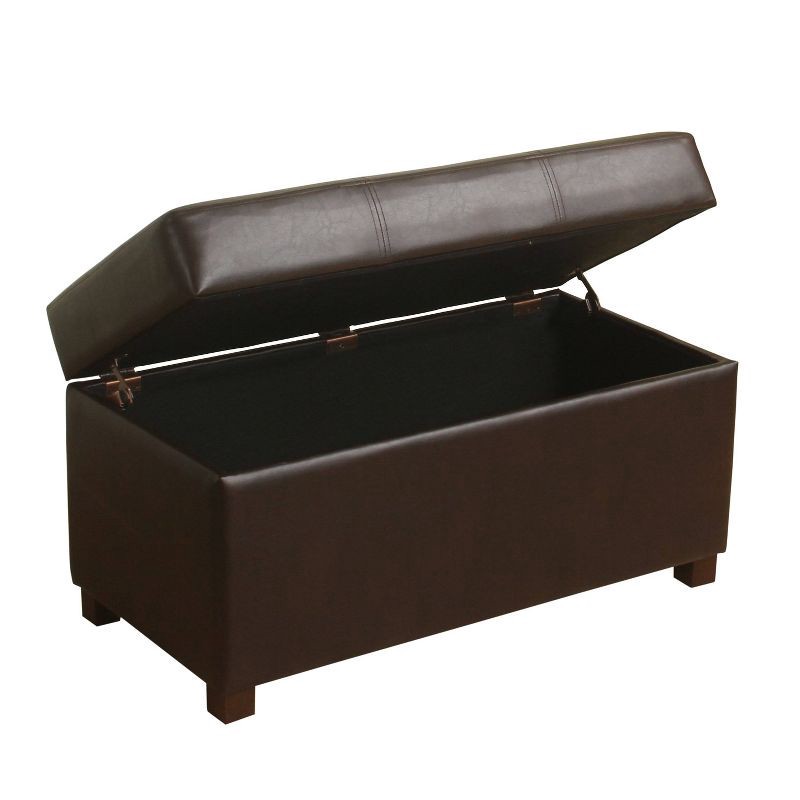 slide 2 of 4, Essex Double Storage Bench Chocolate - Threshold™: Upholstered, No Assembly, Padded Seat, 1 ct
