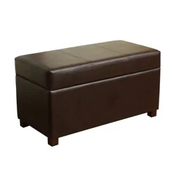 Essex Double Storage Bench Chocolate - Threshold™: Upholstered, No Assembly, Padded Seat
