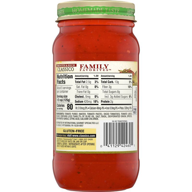 slide 9 of 9, Classico Marinara Pasta Sauce - 24oz, 24 oz