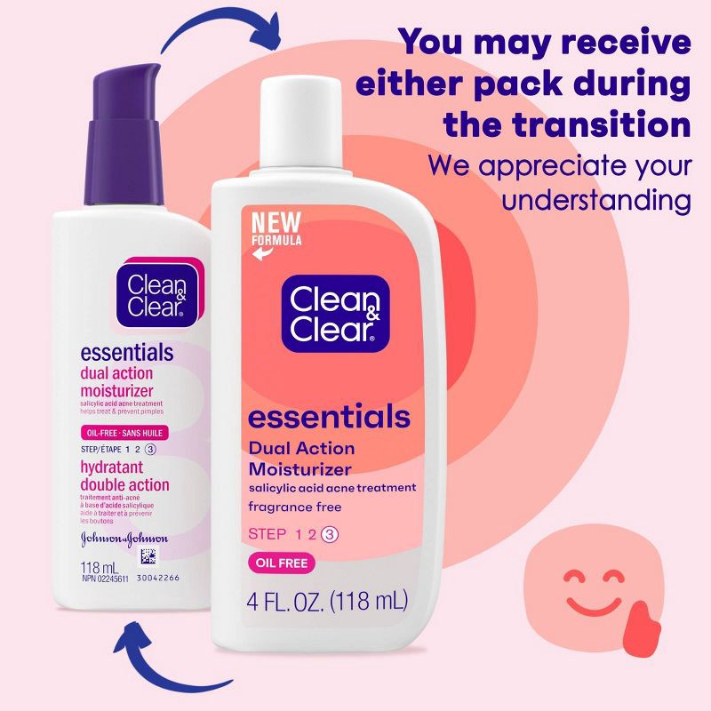 slide 3 of 13, Clean & Clear Essentials Dual Action Facial Moisturizer for Acne-Prone Skin - 4 fl oz, 4 fl oz