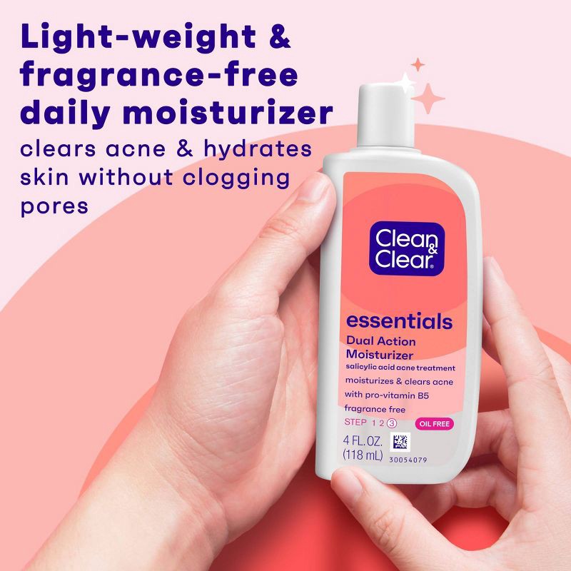 slide 10 of 13, Clean & Clear Essentials Dual Action Facial Moisturizer for Acne-Prone Skin - 4 fl oz, 4 fl oz