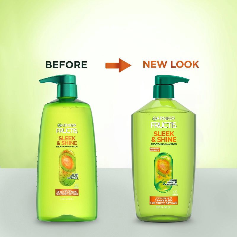 slide 9 of 11, Garnier Fructis with Active Fruit Protein Sleek & Shine Shampoo - 33.8 fl oz, 33.8 fl oz