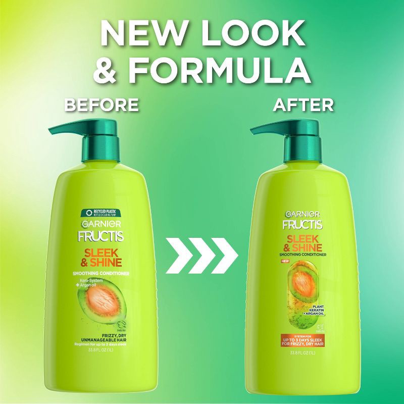 slide 5 of 6, Garnier Fructis with Active Fruit Protein Sleek & Shine Conditioner - 33.8 fl oz, 33.8 fl oz