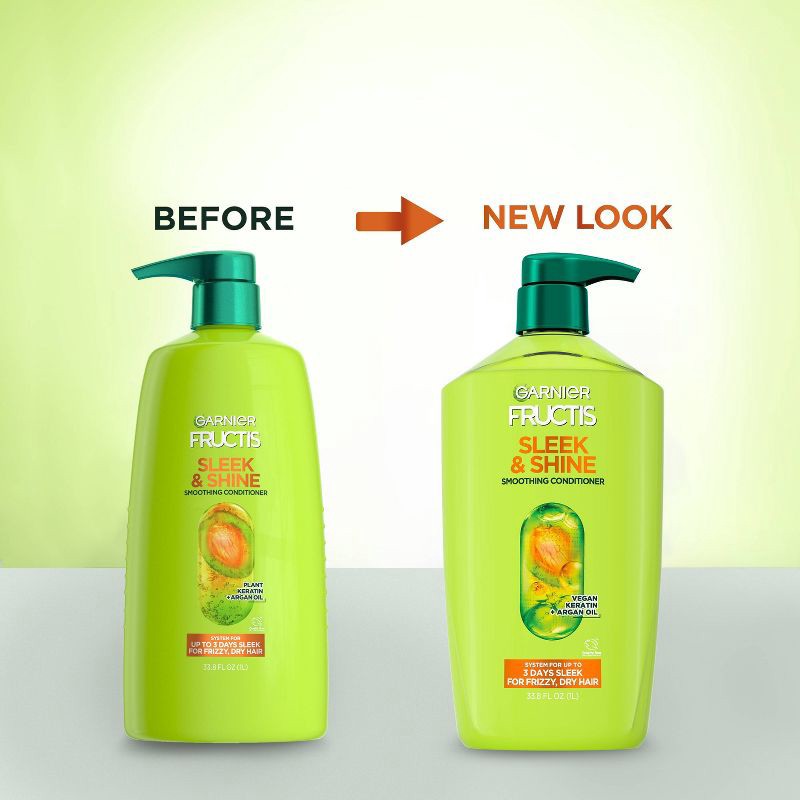 slide 9 of 11, Garnier Fructis with Active Fruit Protein Sleek & Shine Conditioner - 33.8 fl oz, 33.8 fl oz