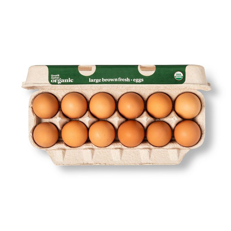 slide 2 of 6, Organic Cage-Free Fresh Grade A Large Brown Eggs - 12ct - Good & Gather™, 12 ct
