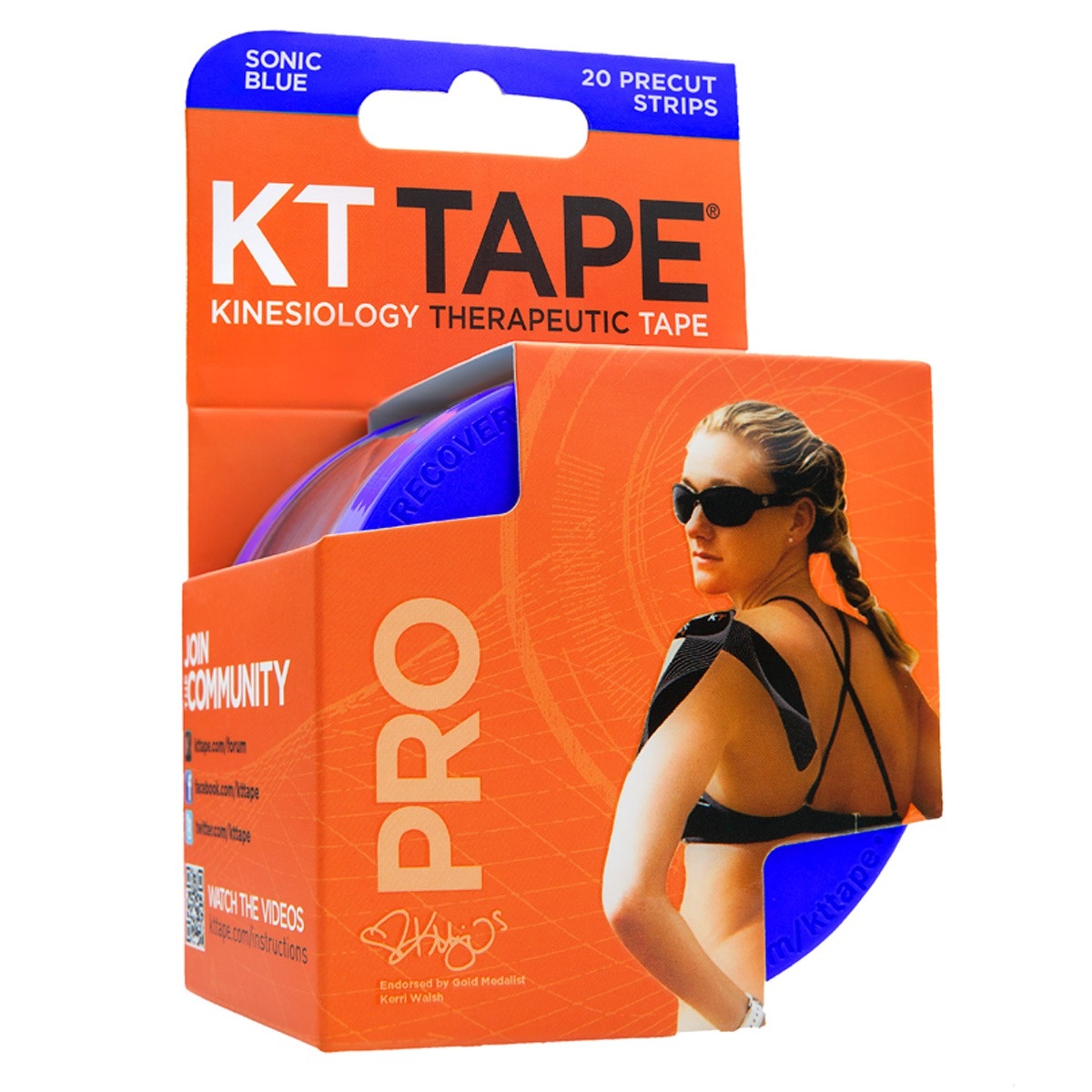 slide 1 of 4, KT Tape Sports Tape, Elastic, Beige, Original, Precut Strips, 20 ct