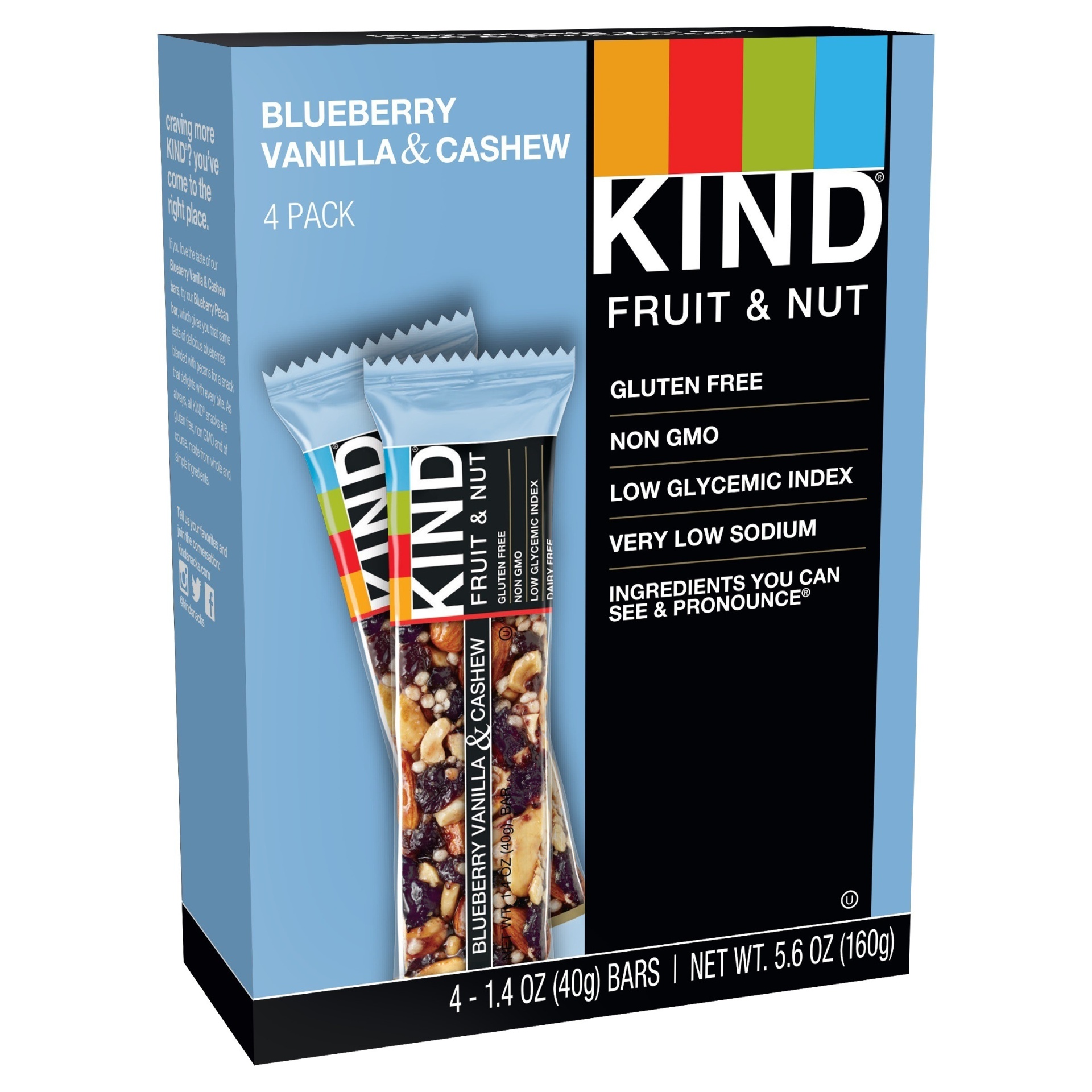 slide 1 of 1, KIND Bar Fruit & Nut Blueberry Vanilla & Cashew, 5.6 oz