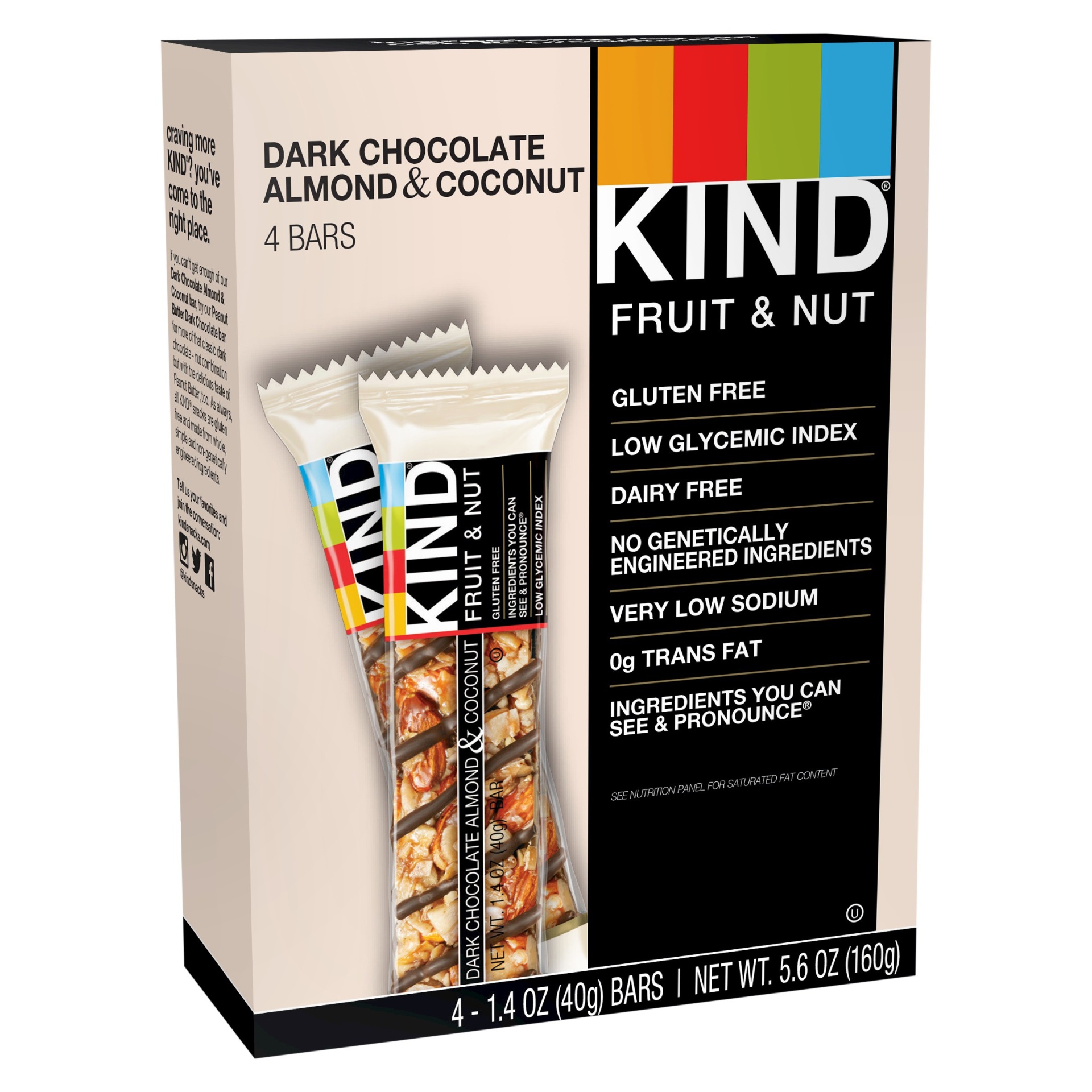 slide 1 of 1, KIND Dark Chocolate Almond And Coconut Bar, 4 ct; 1.4 oz