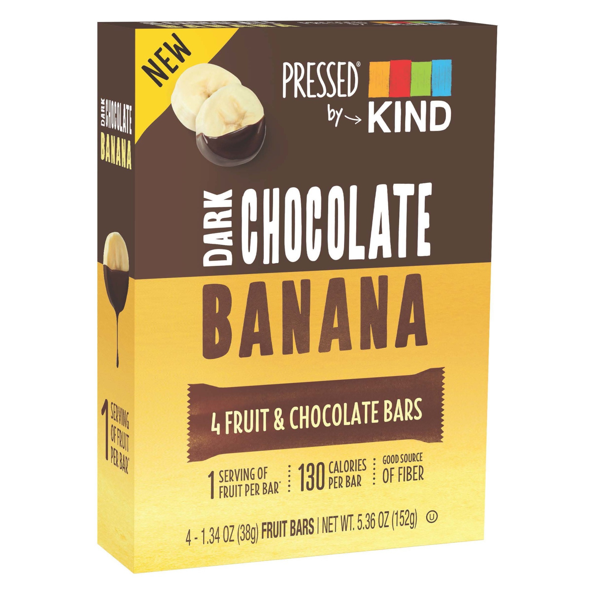 slide 1 of 1, Pressed by KIND Dark Chocolate & Banana Fruit Bars, 5.36 oz