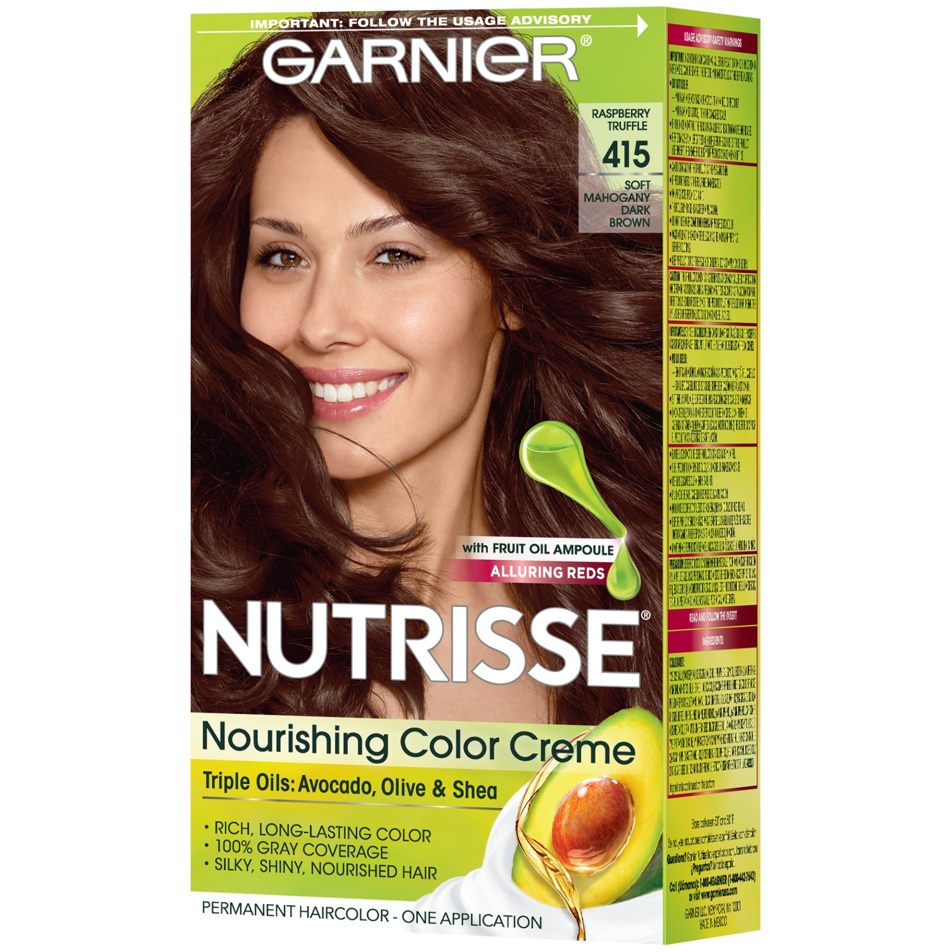 slide 3 of 7, Garnier Nutrisse Nourishing Color Creme 415 Soft Mahogany Dark Brown, 1 ct