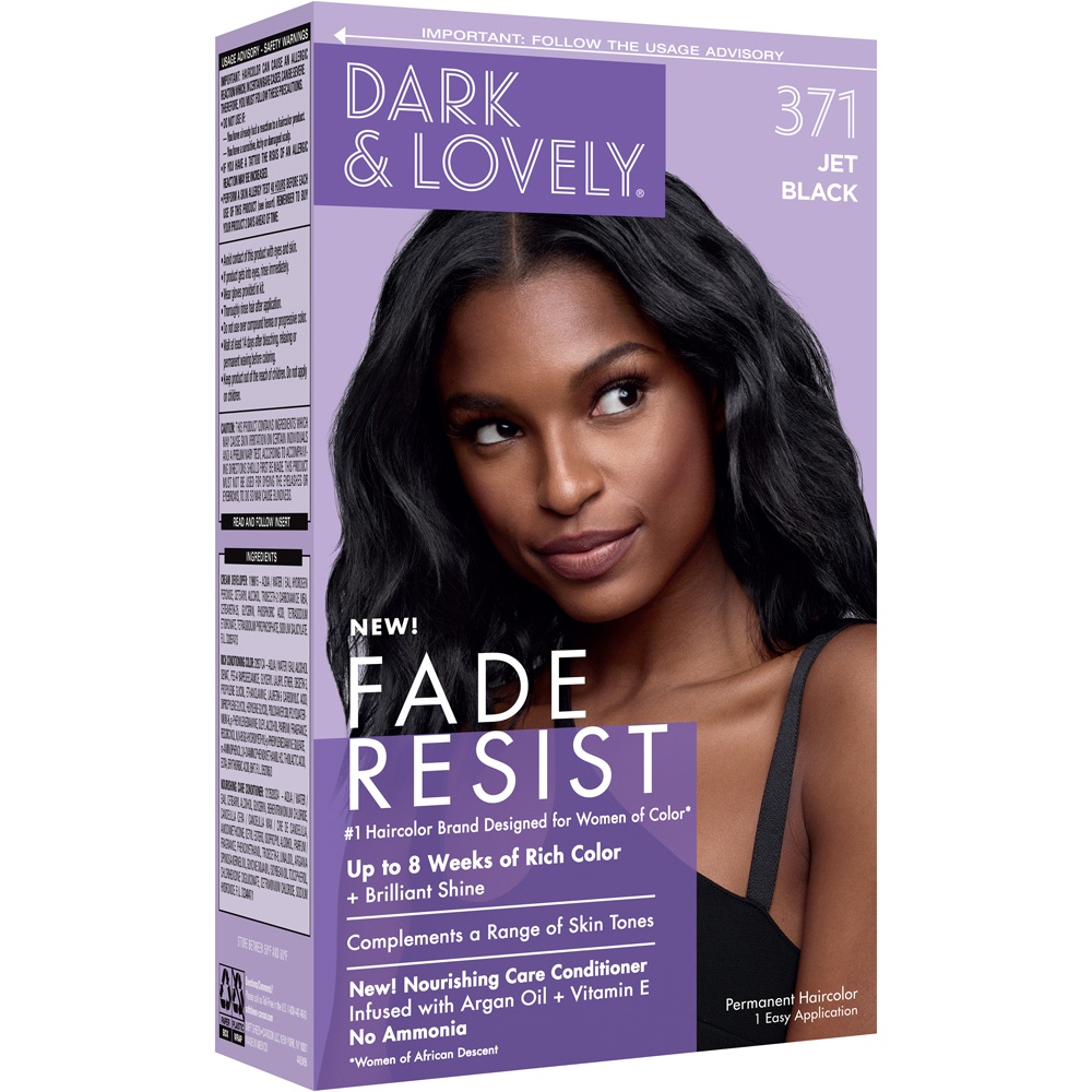 slide 3 of 8, Dark and Lovely Fade Resist Permanent Hair Color - 371 Jet Black, 1 ct
