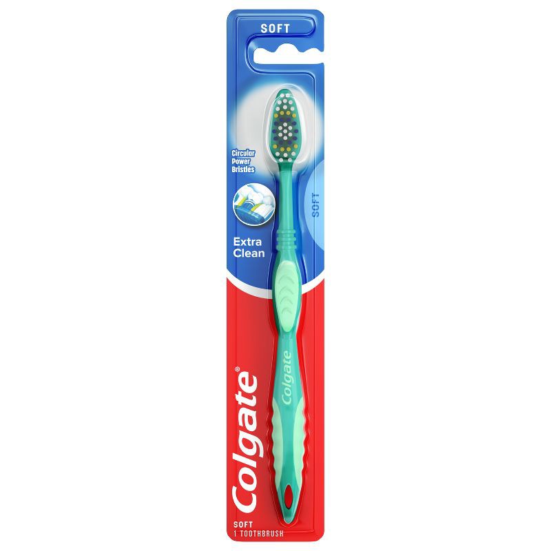 slide 8 of 9, Colgate Extra Clean Manual Toothbrush - Soft, 1 ct
