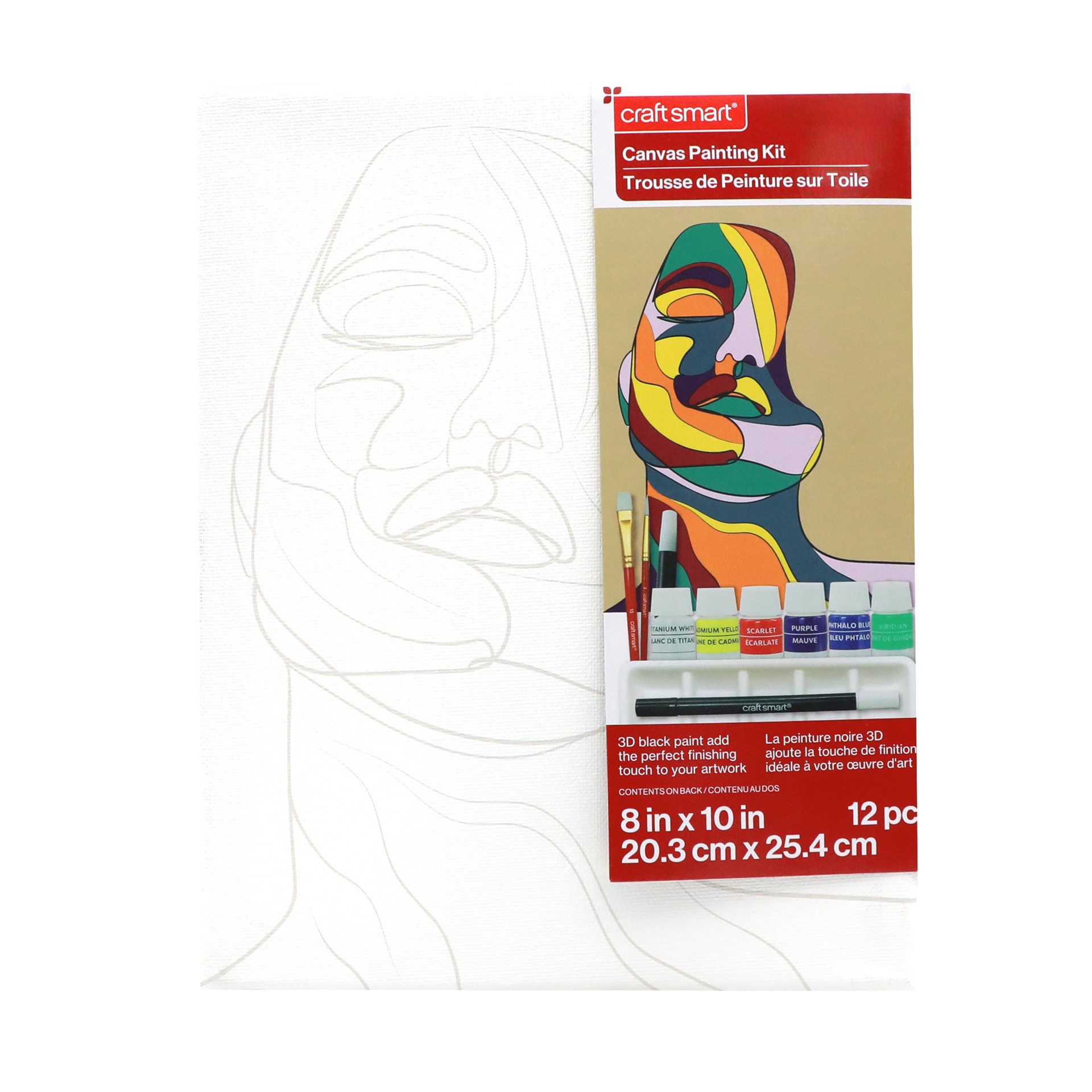 slide 5 of 5, 8" X 10" Abstract Face Canvas Paint Kit By Craft Smart, 8 in x 10 in